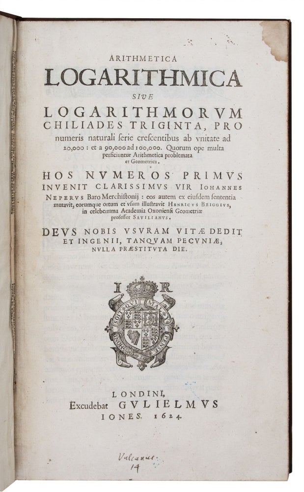 Item ID: 6834 Arithmetica Logarithmica sive Logarithmorum Chiliades Triginta, pro numeris...