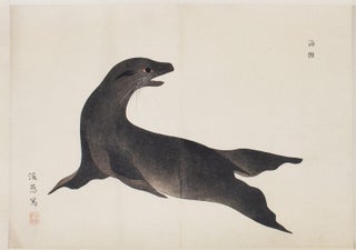 Very fine large scroll on high quality paper with 14 extremely beautiful paintings of plants and animals.