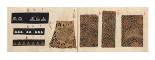 A manuscript swatch book entitled on upper cover “Komon Nameshigawa”. NAMESHIGAWA: TANNED DECORATIVE LEATHER.