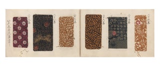 A manuscript swatch book entitled on upper cover “Komon Nameshigawa” [“Traditional Patterns for Tanned Leather”].