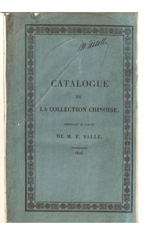 Item ID: 7189 Catalogue de la Collection Chinoise, en objets d’arts, d’industrie, de...