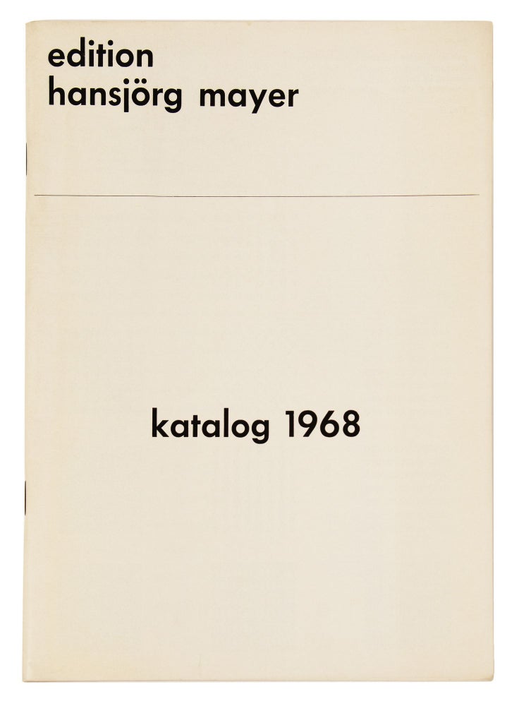 Item ID: 7272 [From upper wrapper]: katalog 1968. publisher EDITION HANSJÖRG MAYER
