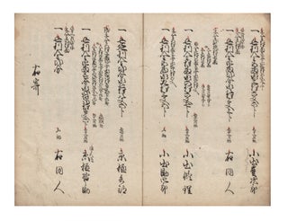 Manuscript on paper, entitled on label on upper cover “Ginzan Kashitsuke kiroku” [“Loan Records of the Silver Mines”], signed by Chudayu (or Chiwaki) Shiraishi.