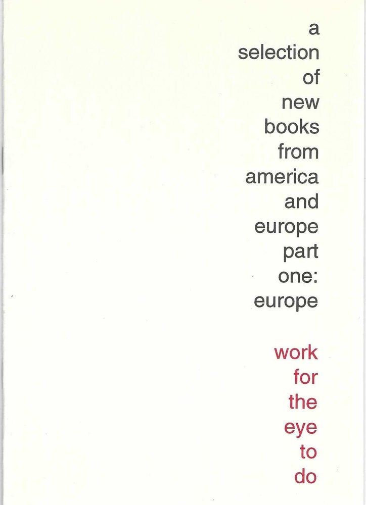 Item ID: 7429 A Selection of New Books from America and Europe, Part I: Europe. bookseller...