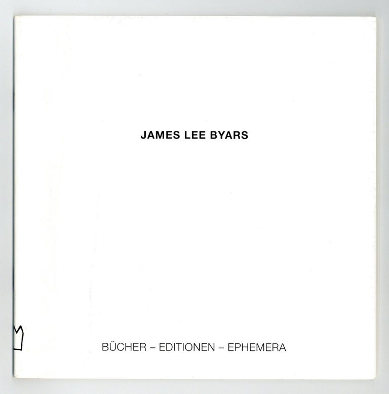 Item ID: 7760 James Lee Byars [25 August-26 November 1995]. Guy SCHRAENEN, curator