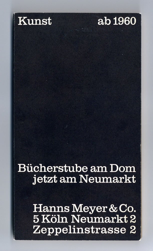 Item ID: 7810 Kunst ab 1960 [Catalogue no. 37]. bookseller BÜCHERSTUBE AM DOM