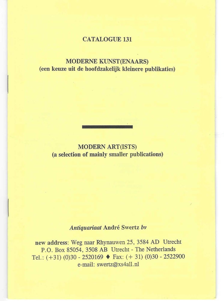 Item ID: 7839 Catalogue 131, Modern Art(ists) (a selection of mainly smaller publications)....