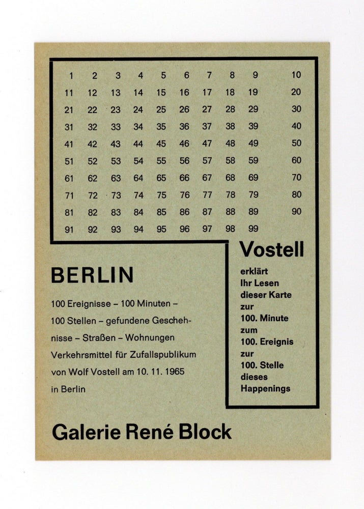 Item ID: 8067 Announcement card: Berlin: 100 Ereignisse — 100 Minuten — 100 Stellen… (10...