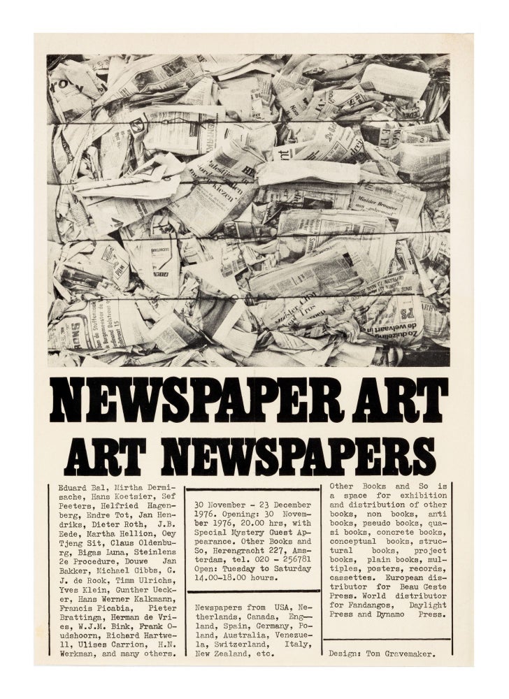 Item ID: 8085 Illustrated A4 flyer for the exhibition Newspaper Art, Art Newspapers (30...