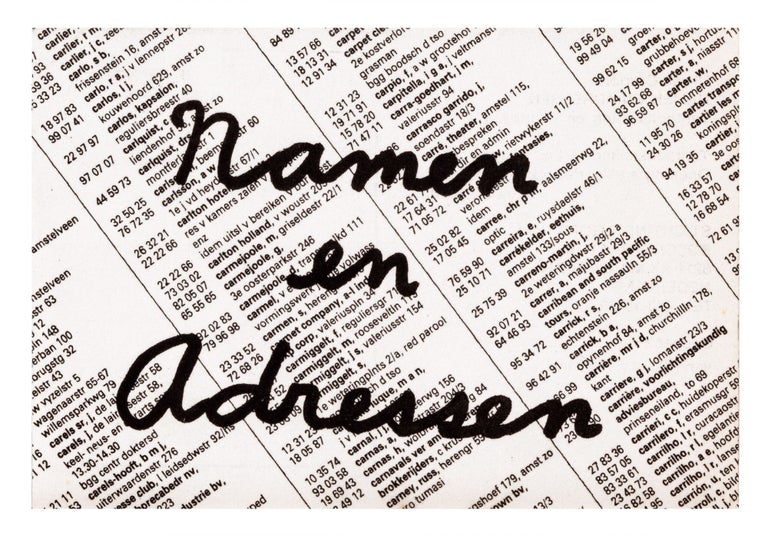 Item ID: 8137 Postcard invitation for the exhibition Namen en Adressen (5-27 September...