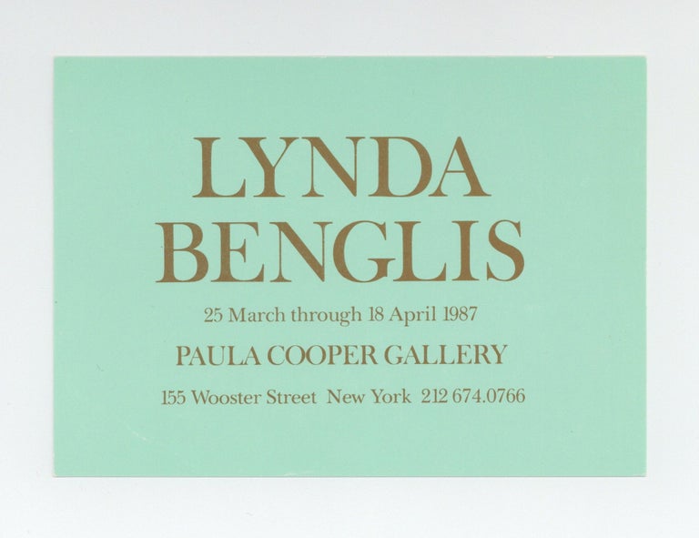 Item ID: 8319 Announcement card: Lynda Benglis (25 March-18 April 1987). Lynda BENGLIS