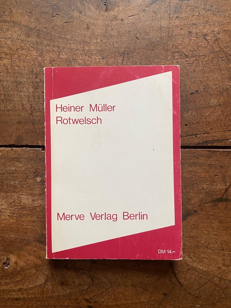 Item ID: 8320 Rotwelsch [Merve No. 104]. Heiner MÜLLER.