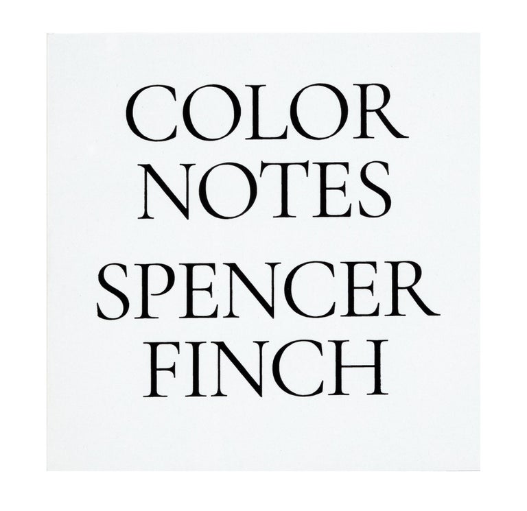 Item ID: 8345 Color Notes. Spencer FINCH