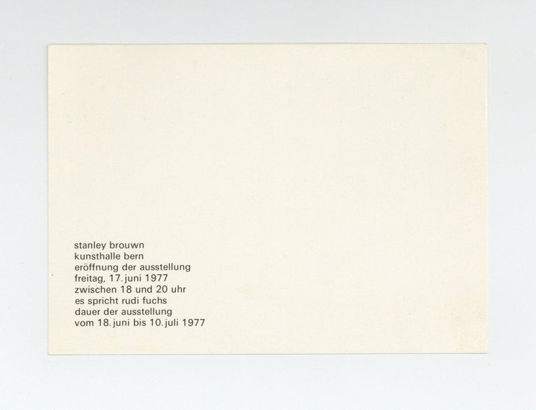 Item ID: 8399 Exhibition postcard: stanley brouwn (18 June-10 July 1977). Stanley BROUWN