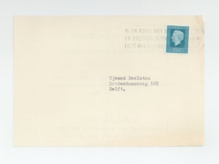 Postcard announcement: Arrigo Lora-Totino: Recent Works of Visual Poetry (3-21 February 1976).