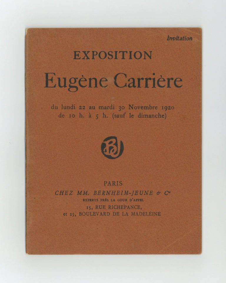 Item ID: 8447 Exposition Eugène Carrière (22-30 November 1920). Eugène CARRIÈRE.
