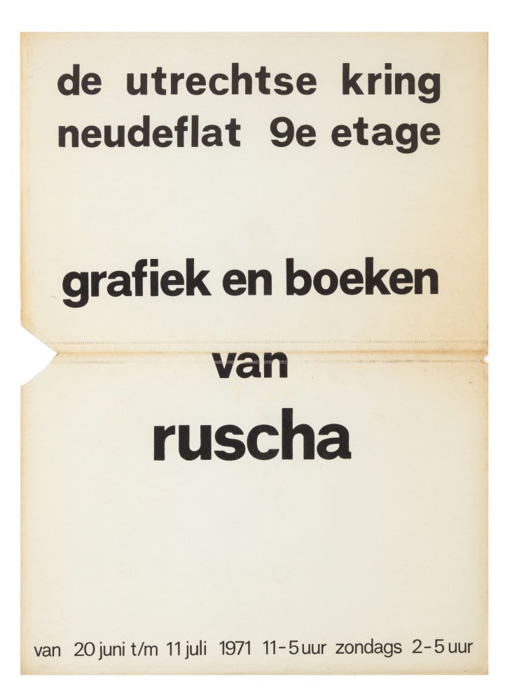 Item ID: 8536 Grafiek en boeken van Ruscha (20 June-11 July 1971). Edward RUSCHA