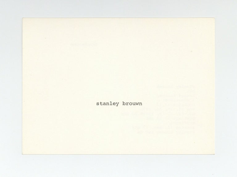Item ID: 8609 Exhibition postcard: stanley brouwn bei konrad fischer (14-31 December 1970). Stanley BROUWN.