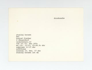 Exhibition postcard: stanley brouwn bei konrad fischer (14-31 December 1970).