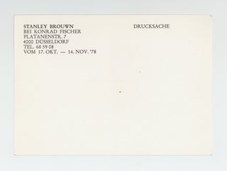 Exhibition postcard: Stanley Brouwn Bei Konrad Fischer (17 October-14 November 1978).