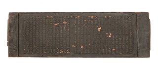 Two woodblocks, each carved on both sides (ca. 270 x 844 x 18 mm.; text size per sheet: ca. 224 x. LOTUS SUTRA WOODBLOCKS, KASUGA-BAN.