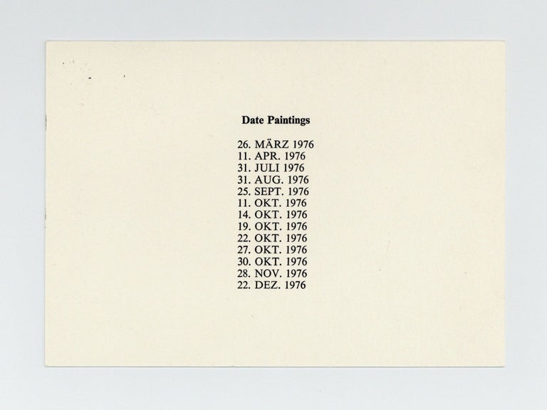 Item ID: 8697 Exhibition postcard: On Kawara (11 October-5 November 1977). On KAWARA