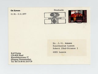 Exhibition postcard: On Kawara (11 October-5 November 1977).