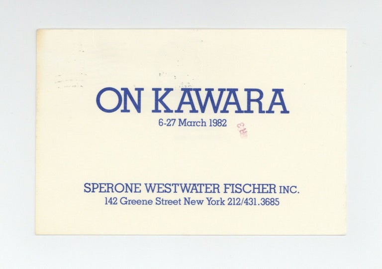 Item ID: 8716 Exhibition postcard: On Kawara (6-27 March 1982). On KAWARA