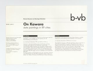 Exhibition card: On Kawara: date paintings in 89 cities (15 December 1991-2 February 1992).