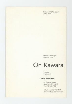 Exhibition card: On Kawara: I Read, 1966-1995 (20 March-17 April 1999).