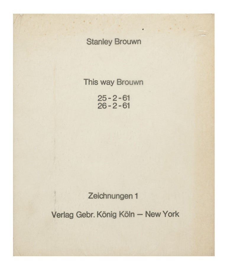 Item ID: 8756 This way Brouwn, 25-2-61, 26-2-61: Zeichnungen 1. Stanley BROUWN.