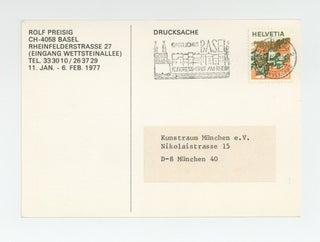 Exhibition postcard: Hamish Fulton: Alberta 1976 (11 January-6 February 1977).