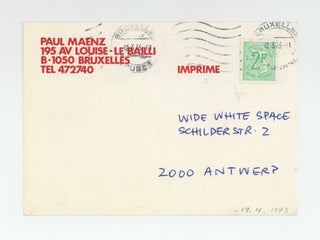 Exhibition postcard: Joseph Kosuth (opens 20 March [1973]).