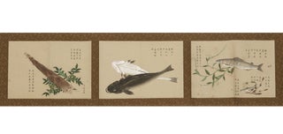 Illustrated scroll on paper, with six well-executed paintings, each measuring 203 x 288 mm., of edible fish & herbs.