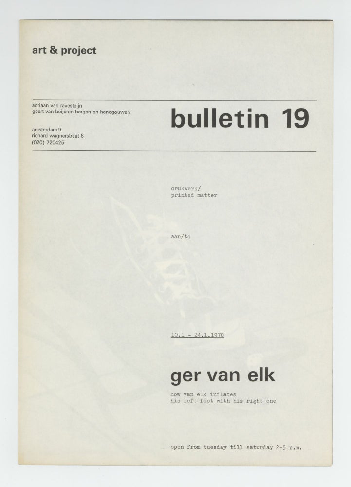 Item ID: 8813 bulletin 19: how van elk inflates his left foot with his right one (10 -24 January 1970). Ger VAN ELK.