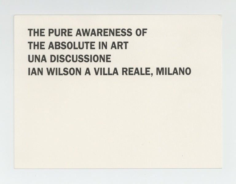 Item ID: 8819 Exhibition card: The Pure Awareness of the Absolute in Art, Una Discussione, Ian...