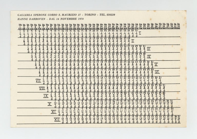 Item ID: 8824 Exhibition card: Hanne Darboven (opens 14 November 1970). Hanne DARBOVEN