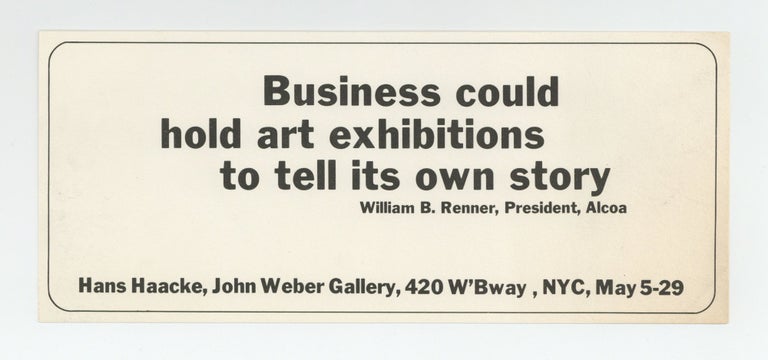 Item ID: 8835 Exhibition card: Business could hold art exhibitions to tell its own...