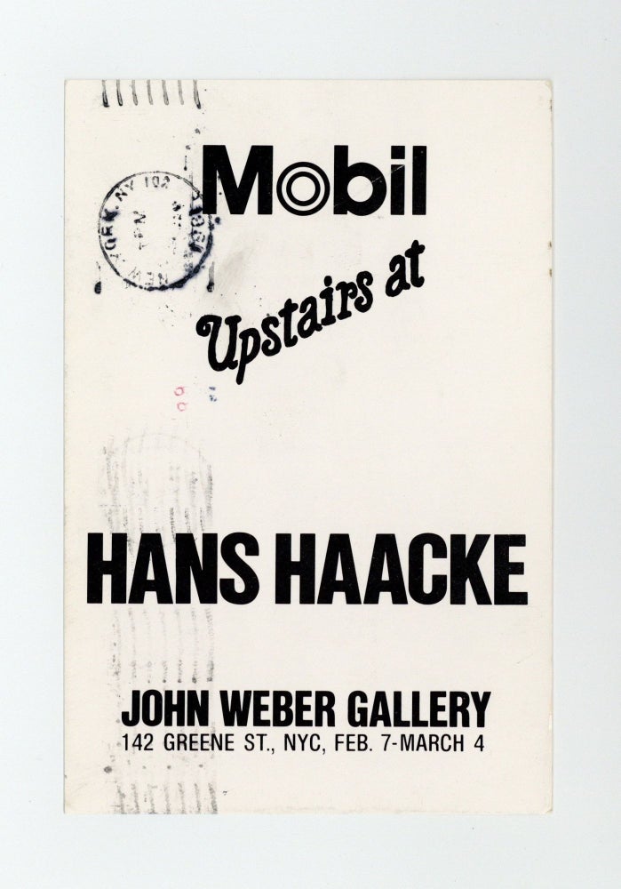 Item ID: 8836 Exhibition postcard: Upstairs at Mobil (7 February-4 March [1981]). Hans HAACKE.