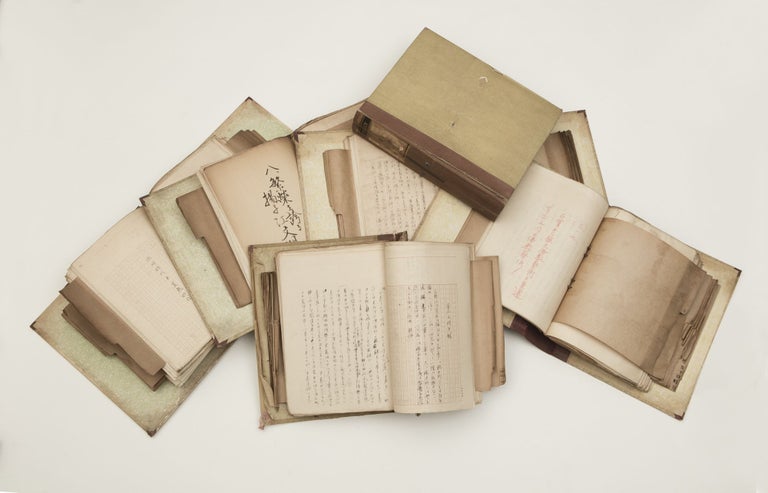 Item ID: 8845 Six large & thick notebook binders (each 308 x 257 mm.), numbered 1-6, assembled by Yasuo Kobayashi. Yasuo KOBAYASHI, not Hiroo.