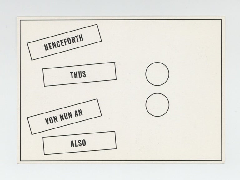 Item ID: 8881 Exhibition postcard: Lawrence Weiner Bei Konrad Fischer (31 May-12 July 1997). Lawrence WEINER.