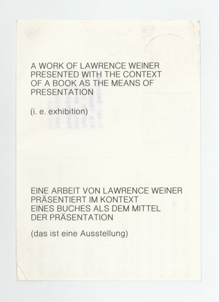Item ID: 8961 Exhibition postcard: WITH A TOUCH OF PINK/MIT EINEM HAUCH VON ROSA: a book of...