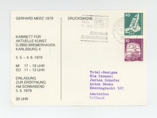 Exhibition postcard: Gerhard Merz 1979 (5 May-4 June 1979).