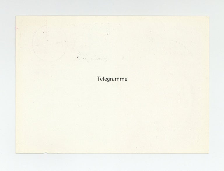 Item ID: 8966 Exhibition postcard: On Kawara: Telegramme (9 February-9 March 1980). On KAWARA