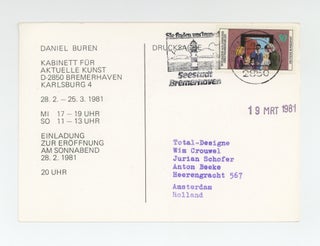 Exhibition postcard: Daniel Buren (28 February-25 March 1981).