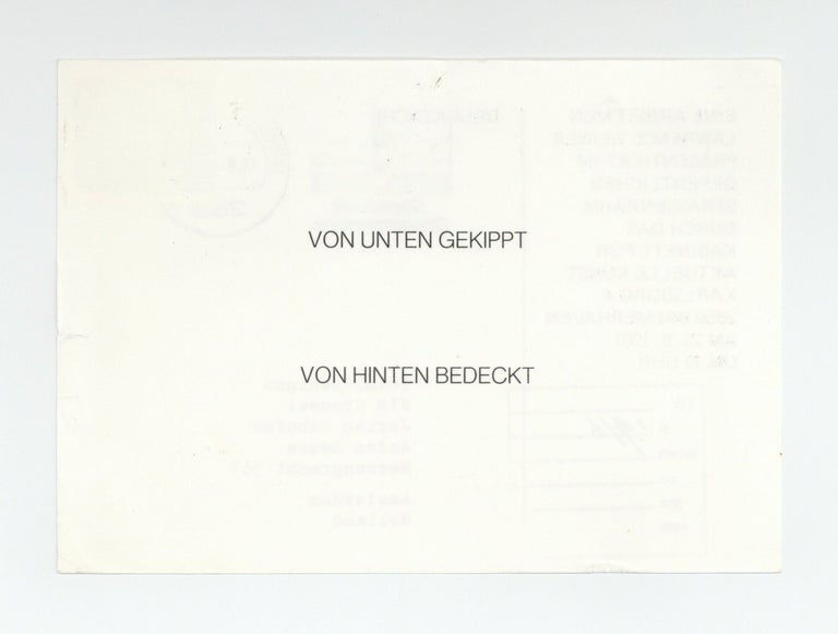 Item ID: 8974 Exhibition postcard: EINE ARBEIT VON LAWRENCE WEINER PRÄSENTIERT IM...