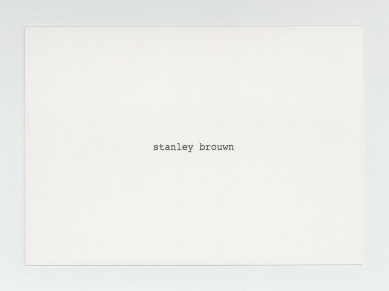 Item ID: 9045 Exhibition card: stanley brouwn (22 April-28 May 2016). Stanley BROUWN
