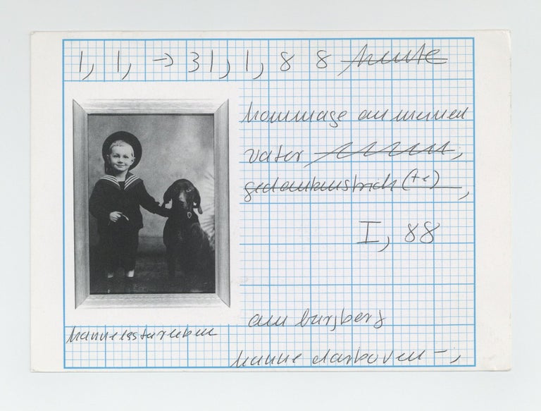 Item ID: 9059 Exhibition postcard: Hanne Darboven (18 April-23 May 1998). Hanne DARBOVEN.