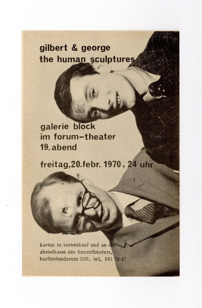Item ID: 9102 Exhibition announcement: gilbert & george: the human sculptures (20 February...