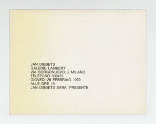 Exhibition announcement: Jan Dibbets (opens 26 February 1970).
